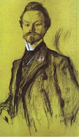 Portrait of Konstantin Balmont., Valentin Serov
